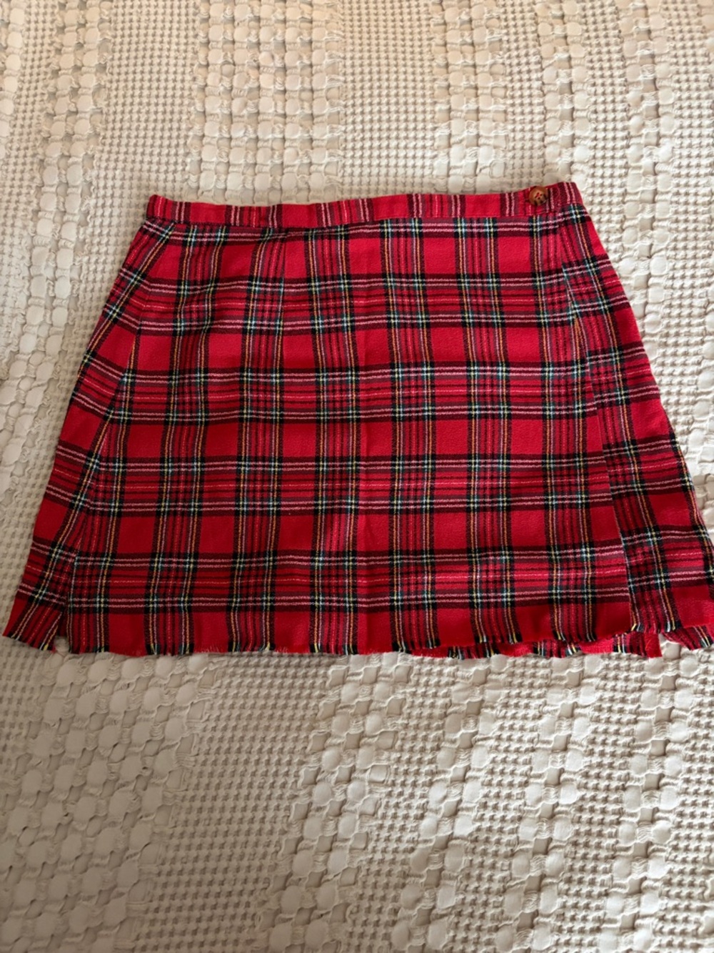 Red Plaid Mini Skirt - Classic Tartan Style